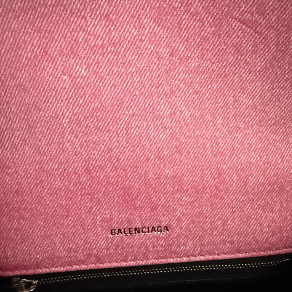 Balenciaga hourglass Distressed denim Pink small Bag - Picture 5 of 12